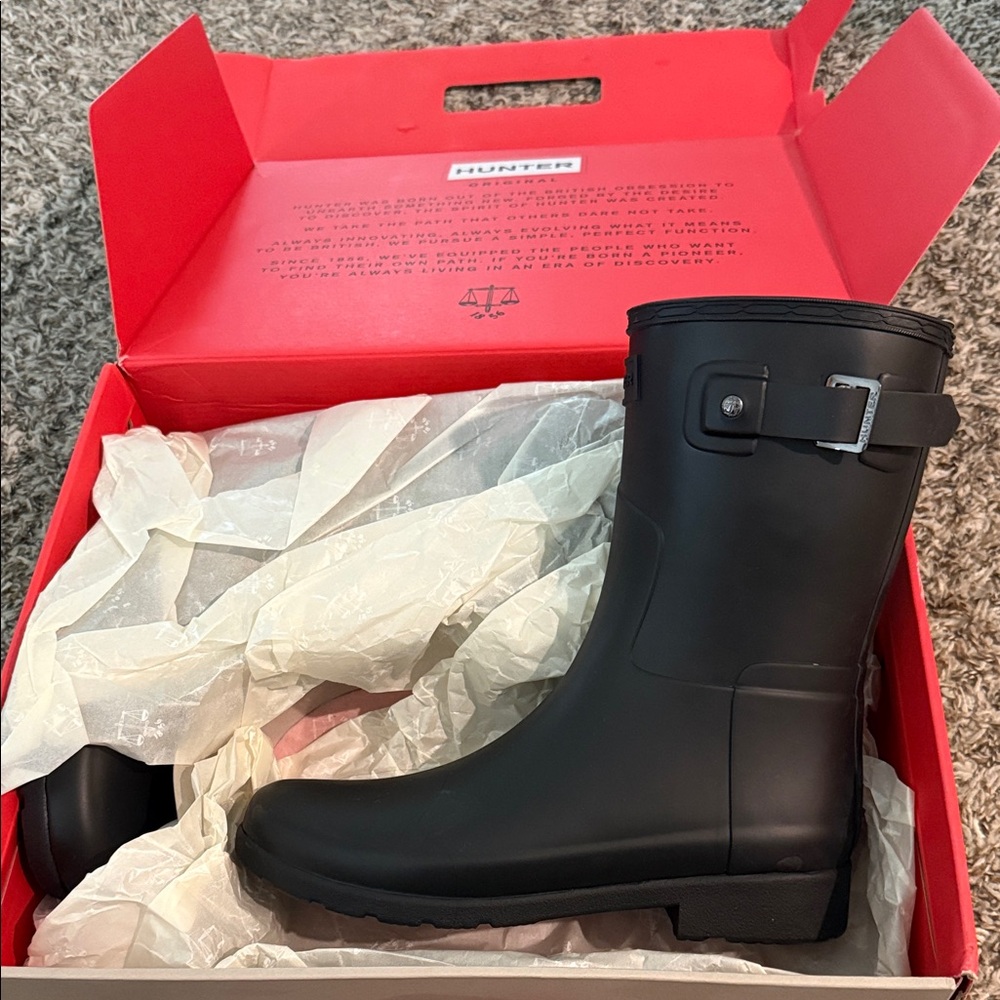 Hunter Matte Black Waterproof Boots